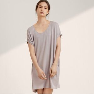 Wilfred Free | Aritzia Tshirt Dress Short Sleeve Round Neck Roomy Dress in Grey